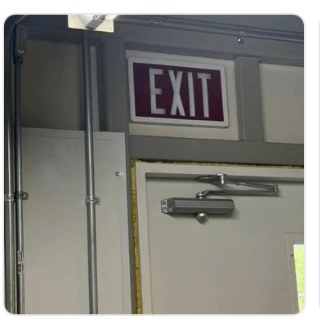 Commercial exit doors after maintenance