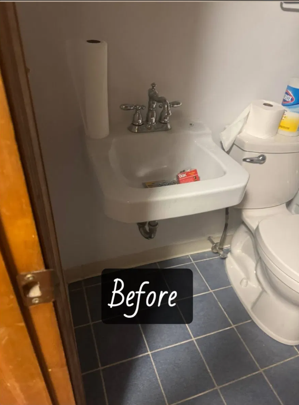 Old wall-mount bathroom sink